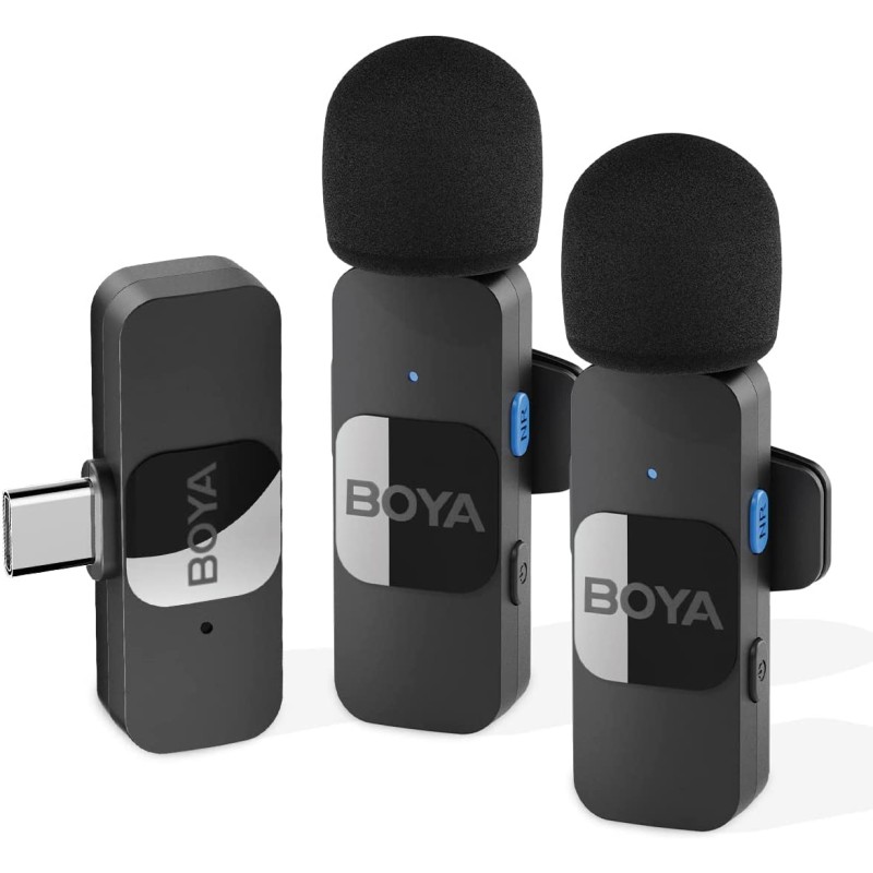 BOYA BY-V20 Wireless 2-person Lavalier Microphone for Android Mini Lapel USB-C connection — Buy in Cyprus with Fast Delivery