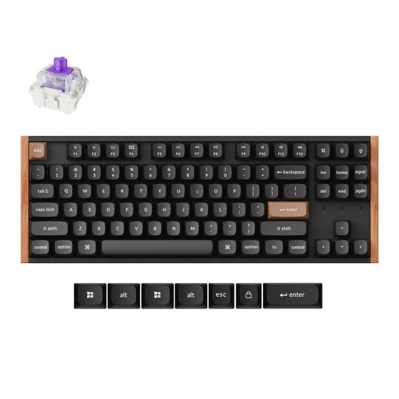Keychron K8 HE - K8H-F1 - Special Wood Edition Wireless Magnetic Hall Effect RGB Keyboard 80% US