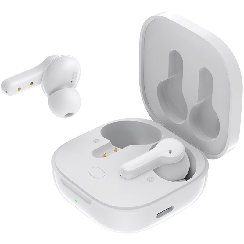 QCY Earbuds - T13 - TWS WHITE Dual Driver 4-mic noise cancel. True Wireless Earbuds - Quick Charge 380mAh