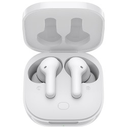 QCY Earbuds - T13 - TWS WHITE Dual Driver 4-mic noise cancel. True Wireless Earbuds - Quick Charge 380mAh