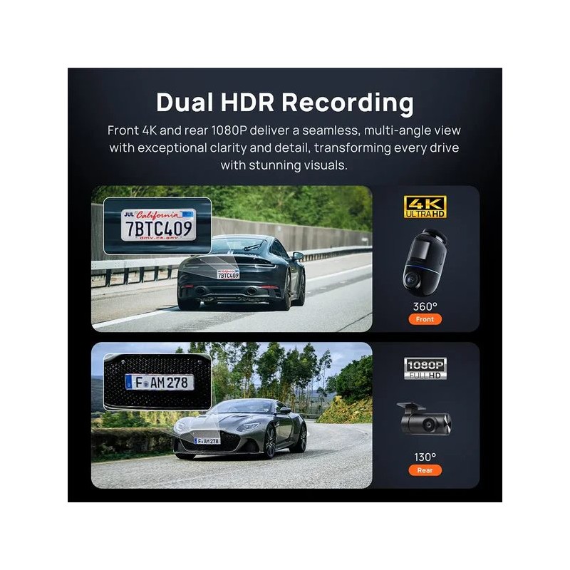 70mai Dash Cam 4K Omni 360° - X800-2 - Review Full View with Dual Sony STARVIS 2, AI 2.0 & 4G LTE