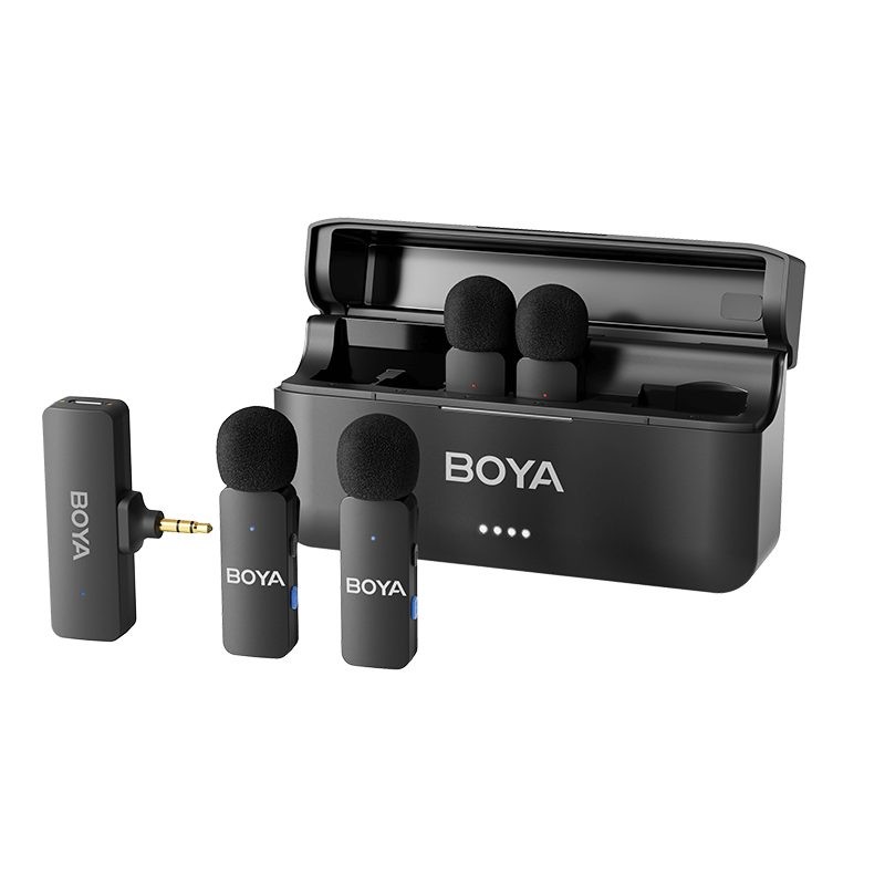 BOYA Wireless Lavalier Microphone - BY-V4 - 4 person 4-channel mini 3.5mm for Camera 2.4GHz — Buy in Cyprus with Fast Delivery