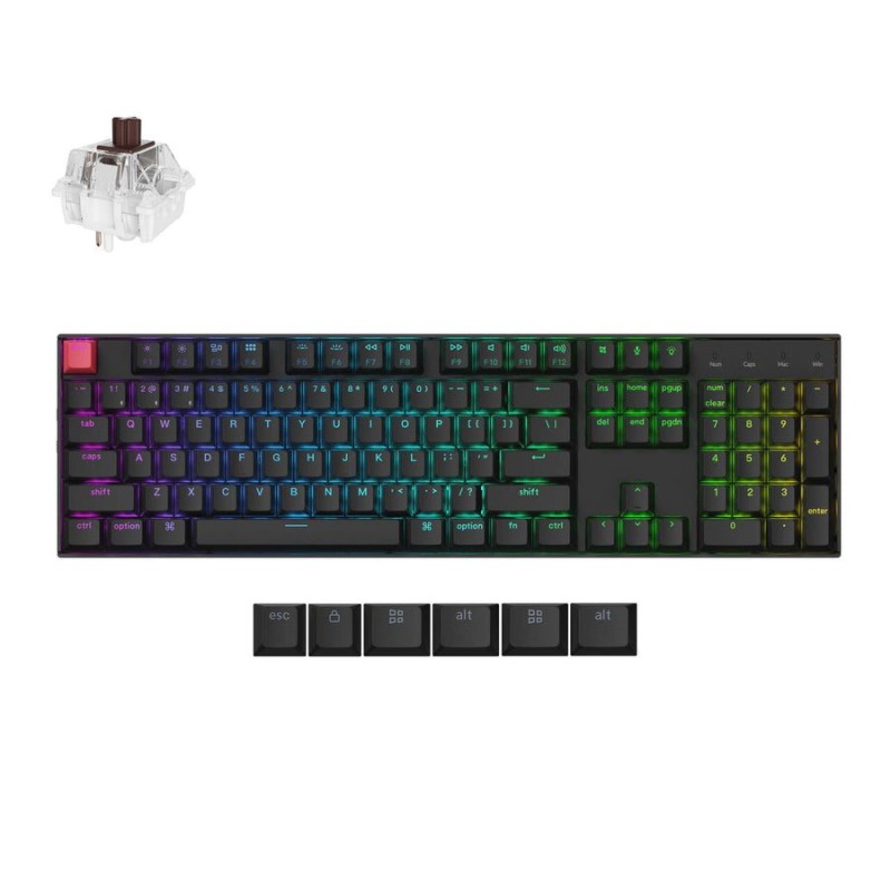 Keychron K10 V2 - K10X-B3 - QMK Wireless Mechanical Keyboard Brown Switch RGB 100% US Layout