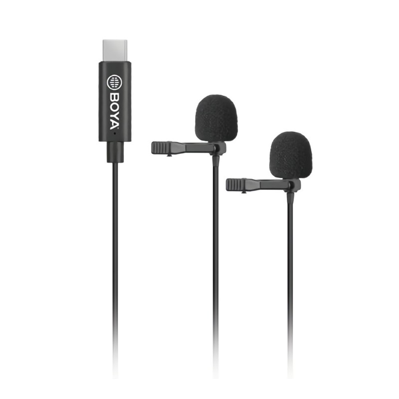 BOYA Dual Mic Lavalier microphone for USB TYPE-C devices - BY-M3D - Dual Mic Lavalier microphone for USB TYPE-C devices