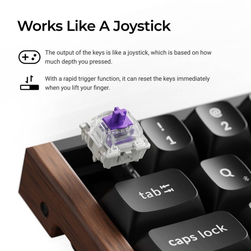 Keychron K6 HE - K6H-J1 - Shine-Through Wireless Magnetic Hall Effect RGB Keyboard 65% US Layout