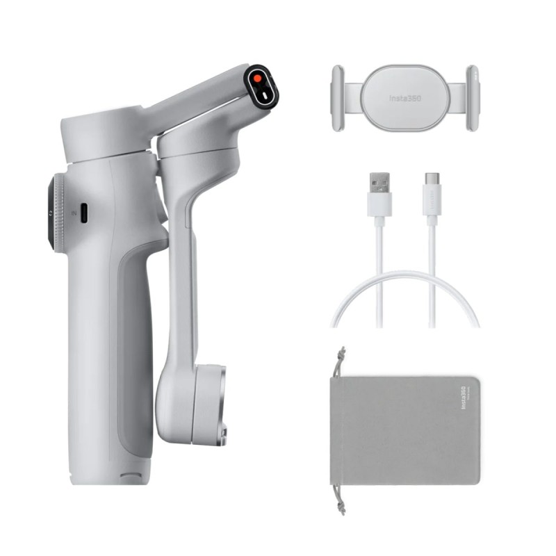 Insta360 Flow Standard Bundle Gray - Flow 2 - A.I. Powered Gimbal Stabilizer for Smartphone USB-C