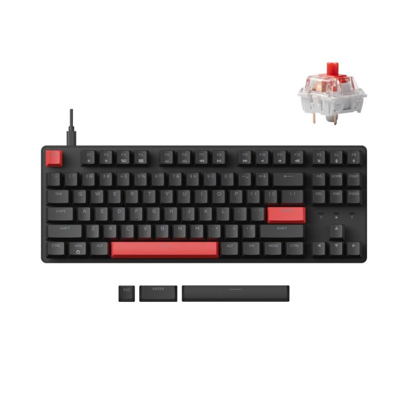 Lemokey X1 - X1-A1 - QMK VIA Wired Mechanical Keyboard TKL 80% Red Switch US Layout — Buy in Cyprus with Fast Delivery