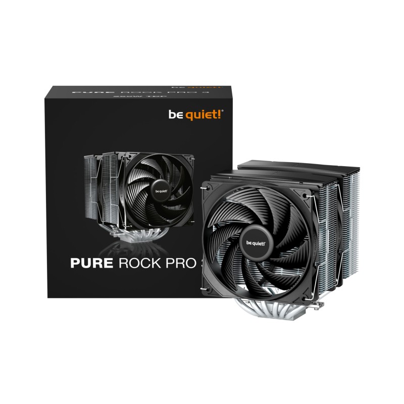 be quiet! Pure Rock Pro 3 - BK041 - CPU Air Cooler, Dual 120mm PWM Fans, Silver, 250W TDP — Buy in Cyprus with Fast Delivery