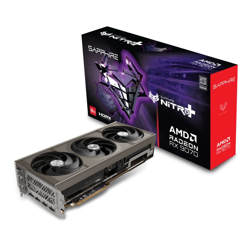 SAPPHIRE NITRO+ Radeon RX 9070 Gaming OC - Grey, 16GB GDDR6, Boost 2700 MHz, PCIe 5.0 — Buy in Cyprus with Fast Delivery