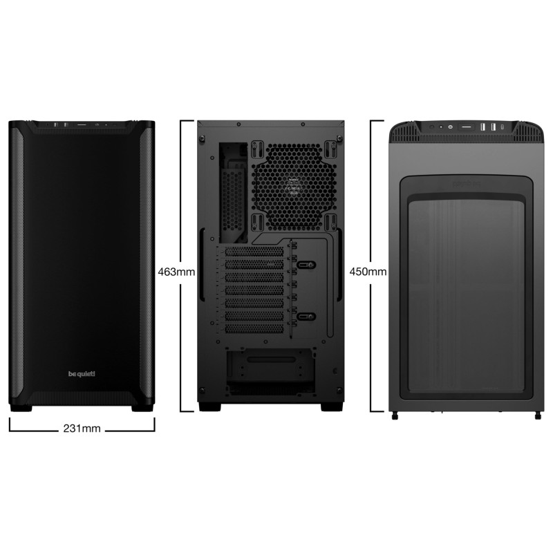 be quiet! Pure Base 501 - Mid Tower PC Case, Black, ATX/mATX/Mini-ITX, USB-C, 2x140mm Fans — Buy in Cyprus with Fast Delivery