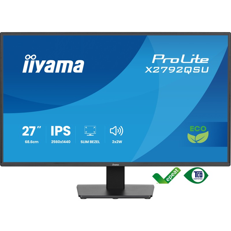 IIYAMA 68.6cm (27') 16:9 HDMI+DP+2xUSB IPS - X2792QSU-B1 - 68.6cm (27'), 16:9, HDMI+DP+2xUSB, IPS