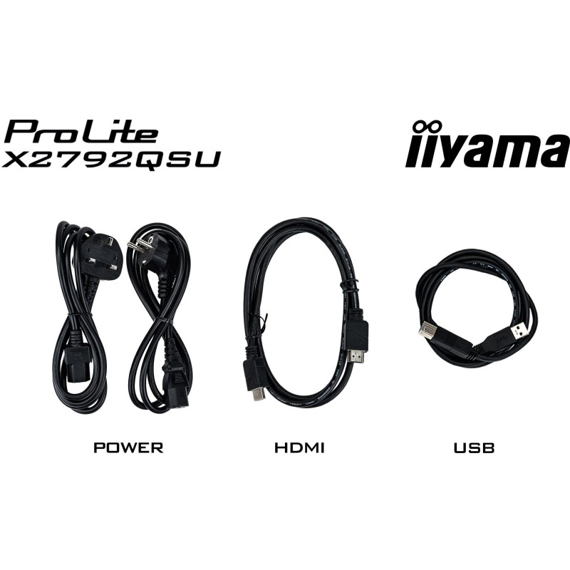 IIYAMA 68.6cm (27') 16:9 HDMI+DP+2xUSB IPS - X2792QSU-B1 - 68.6cm (27'), 16:9, HDMI+DP+2xUSB, IPS