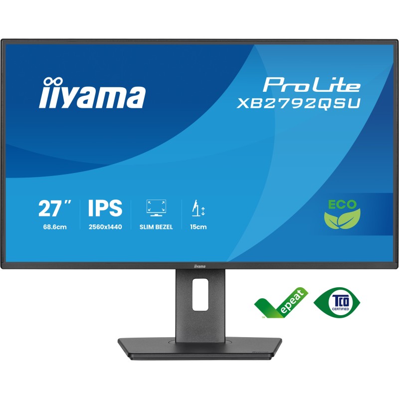 IIYAMA 68.6cm (27') - XB2792QSU-B1 - 16:9 HDMI+DP+2xUSB IPS — Buy in Cyprus with Fast Delivery