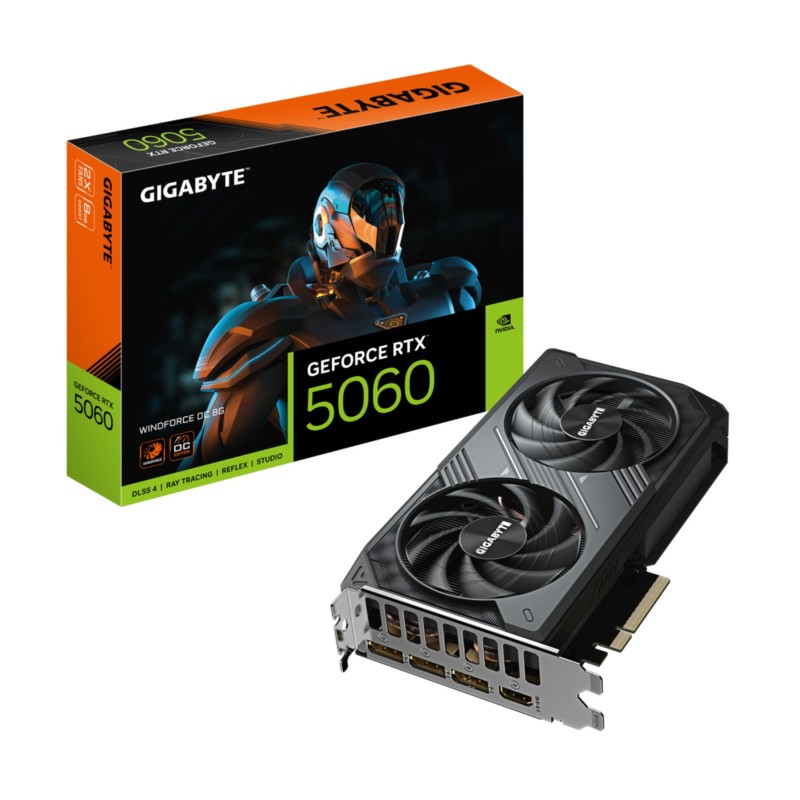 GIGABYTE GeForce RTX 5060 Windforce OC - Black, 8GB GDDR7, 2512 MHz, PCIe 5.0 — Buy in Cyprus with Fast Delivery