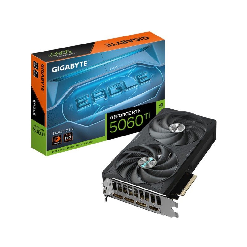 Gigabyte GeForce RTX 5060 Ti EAGLE OC - 8GB GDDR7, 2617 MHz, Black, PCIe 5.0 x8, HDMI 2.1b + 3x DP 2.1b