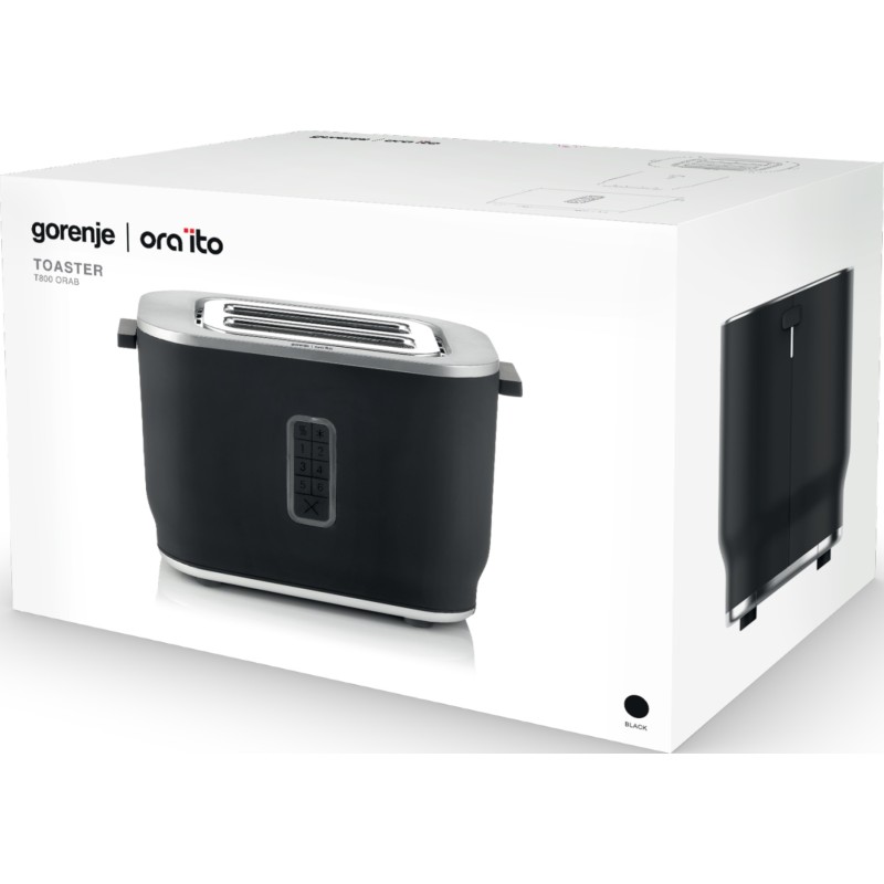 Gorenje Kitchen Toaster - T800ORAB - 800W, 2 Slots, 6 Heating Levels, Black — Buy in Cyprus with Fast Delivery