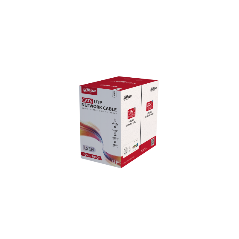 Dahua CAT6 CPR C OFC LSZH Cable 305m 0.53mm White - PFM923I-6UN-CC - Dahua CAT6 CPR C OFC LSZH Cable 305m 0.53mm White