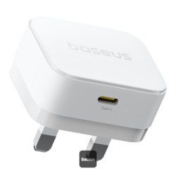 Baseus Wall Charger - 20W USB-C PALM Series UK White — Buy in Cyprus with Fast Delivery