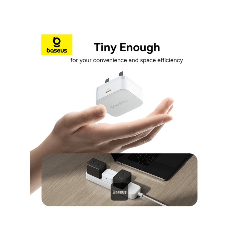 Baseus Wall Charger - 20W USB-C PALM Series UK White — Buy in Cyprus with Fast Delivery