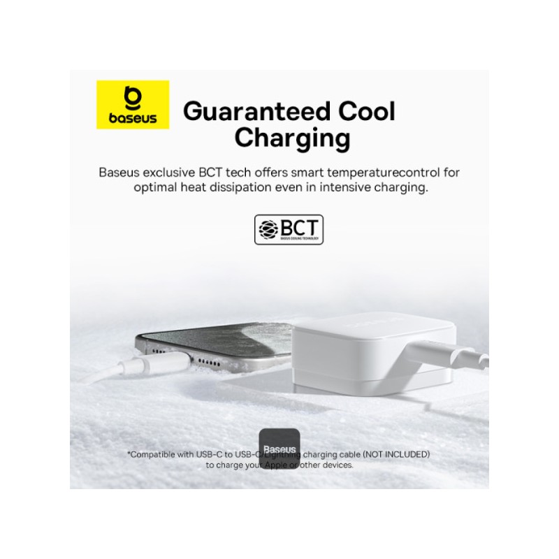 Baseus Wall Charger - 20W USB-C PALM Series UK White — Buy in Cyprus with Fast Delivery