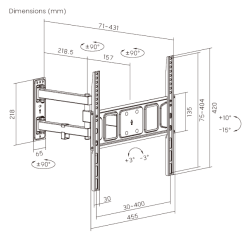 Brateck TV Mount - LPA63-443 - 40x40 Turn 2-Arm 43cm — Buy in Cyprus with Fast Delivery