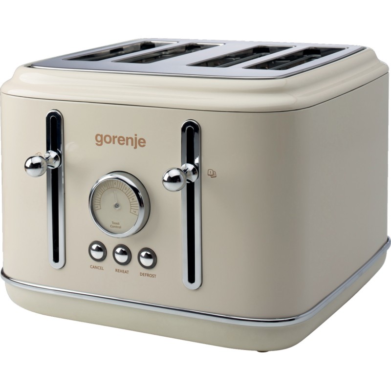 Gorenje Kitchen Toaster - T2300CLIN - 2300W 4 Slots 6 Heating Levels Classico Ivory — Buy in Cyprus with Fast Delivery