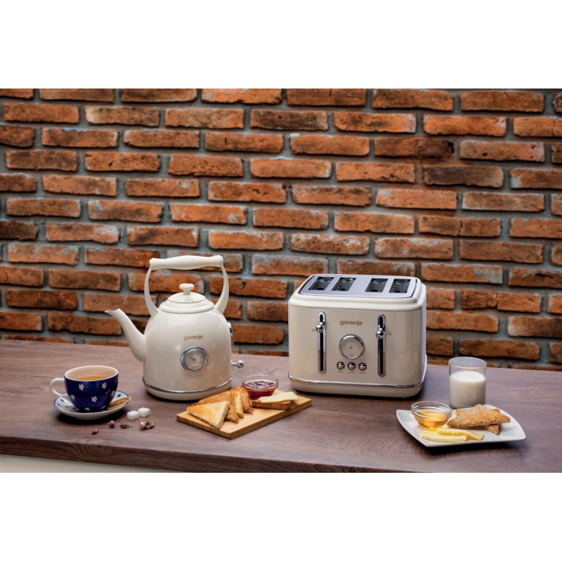 Gorenje Kitchen Toaster - T2300CLIN - 2300W 4 Slots 6 Heating Levels Classico Ivory — Buy in Cyprus with Fast Delivery