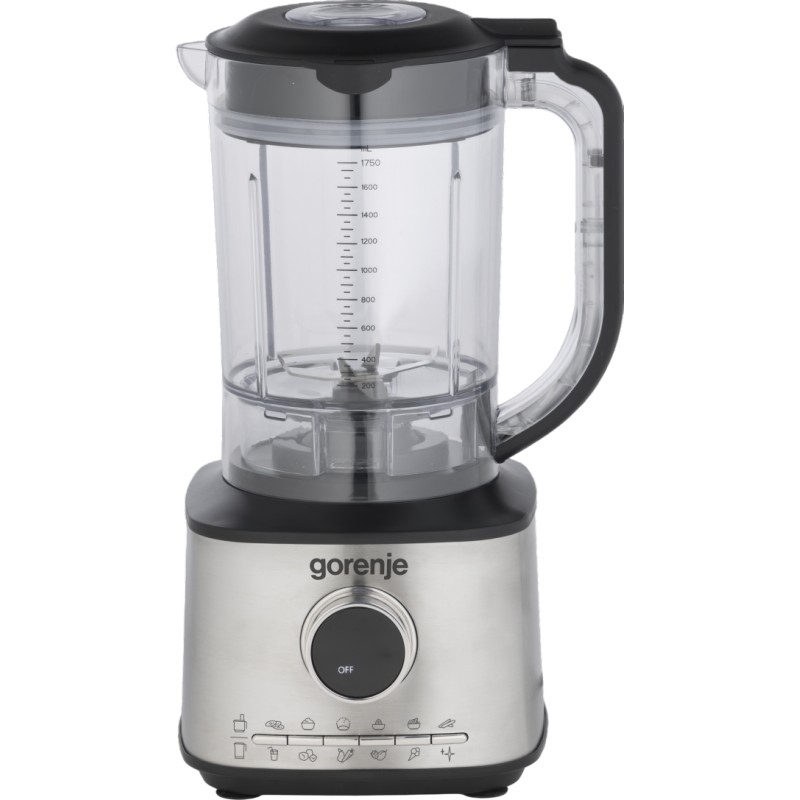 Gorenje Kitchen Blender Food Processor 1500W with 8 attachments - SBR1500E - Black Stainless