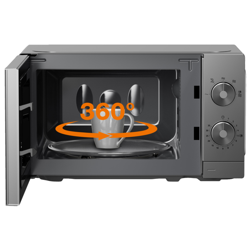 Gorenje Kitchen Microwave Oven - MO20E1T4 - 700W 20L 5 Programs Manual Knots Titanium — Buy in Cyprus with Fast Delivery