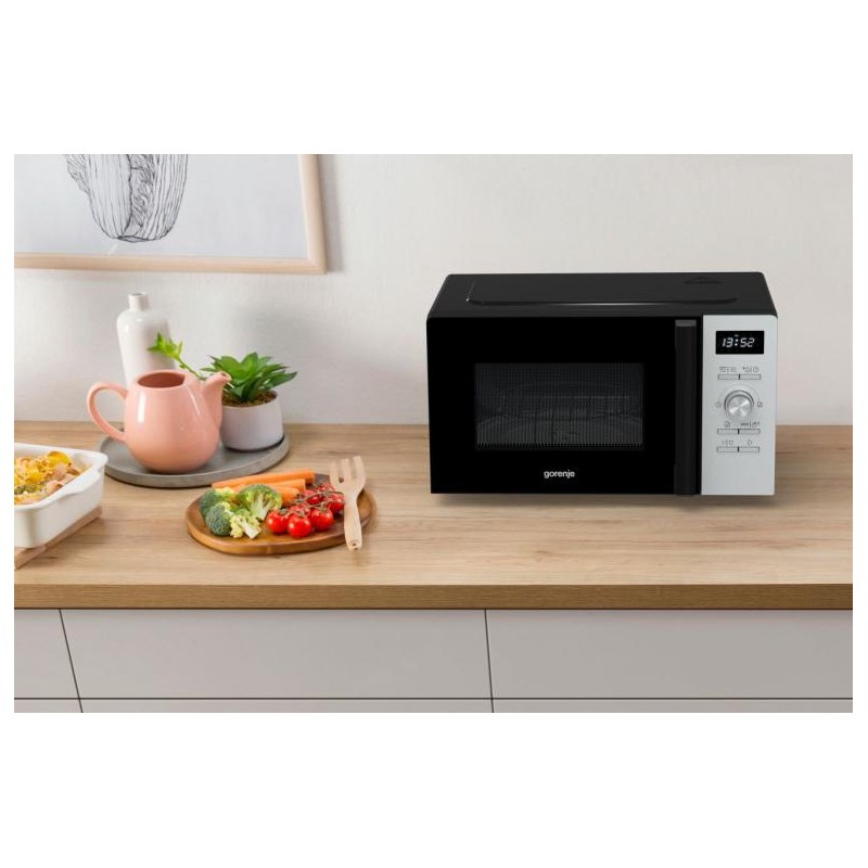 Gorenje Kitchen Microwave Oven - MO20A4XH - 800W + Grill 1000W 20L 11 Programs Digital Screen Stainless Steel