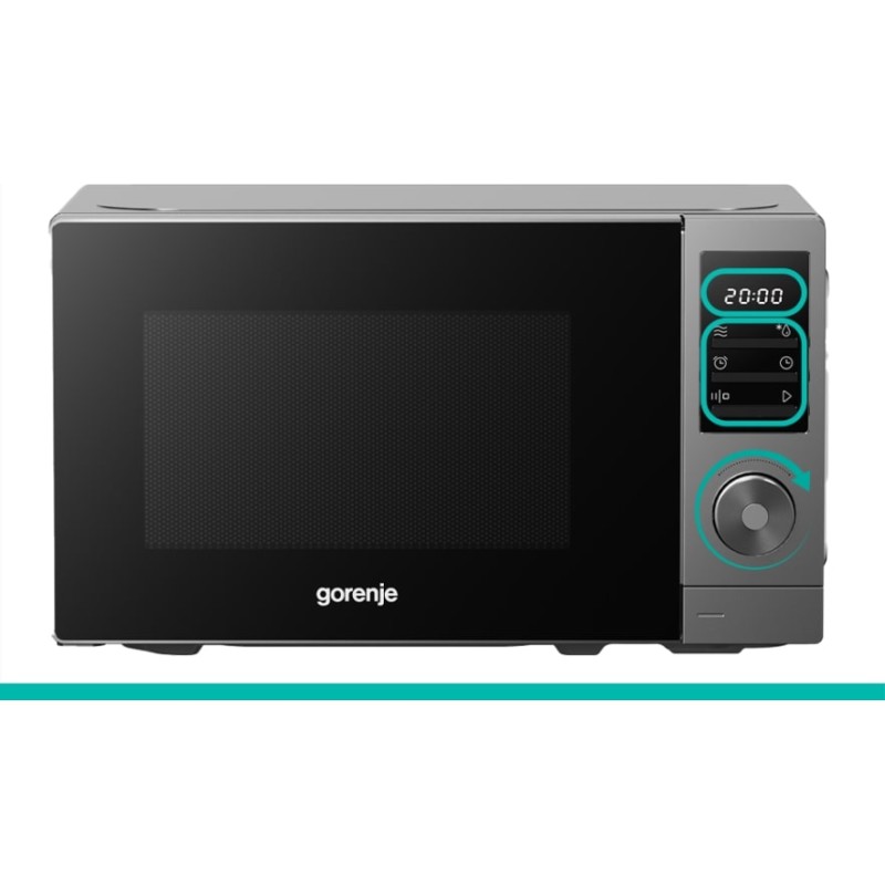 Gorenje Kitchen Microwave Oven - MO20A3T4 - 700W 20L 8 Programs Digital Screen Titanium — Buy in Cyprus with Fast Delivery
