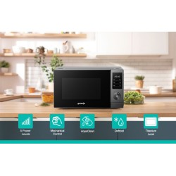 Gorenje Kitchen Microwave Oven - MO20A3T4 - 700W 20L 8 Programs Digital Screen Titanium — Buy in Cyprus with Fast Delivery