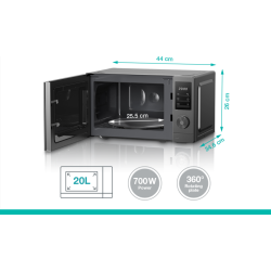 Gorenje Kitchen Microwave Oven - MO20A3T4 - 700W 20L 8 Programs Digital Screen Titanium — Buy in Cyprus with Fast Delivery