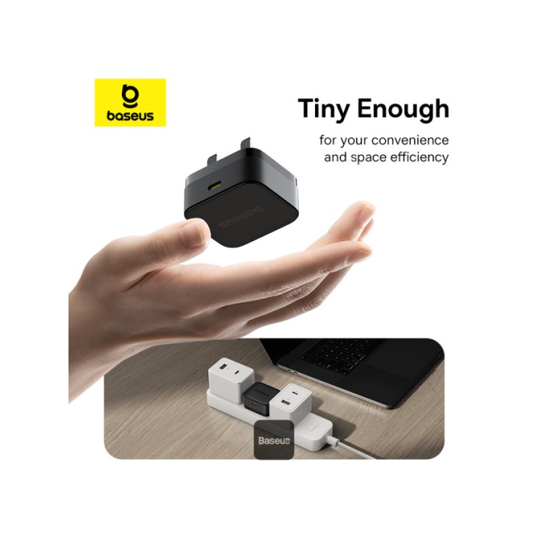 Baseus Charger - Wall 20W USB-C PALM Series UK Black — Buy in Cyprus with Fast Delivery