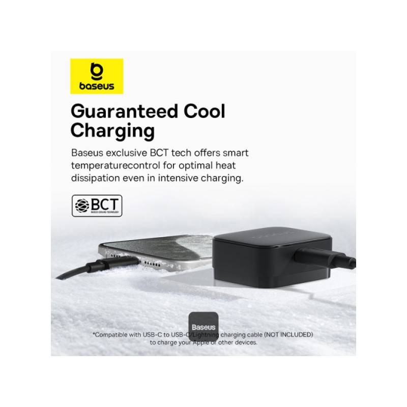 Baseus Charger - Wall 20W USB-C PALM Series UK Black — Buy in Cyprus with Fast Delivery
