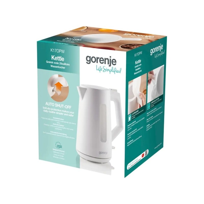 Gorenje Kitchen Kettle - K17OPW - 2200W 1.7L White — Buy in Cyprus with Fast Delivery