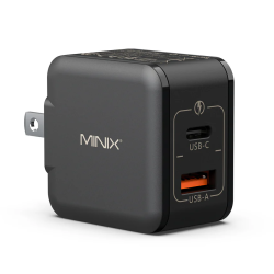 MINIX GaN Wall Charger Multi Adaptor 33W 1xUSB-C 1xUSB-A - P1 Mini - MINIX GaN Wall Charger Multi Adaptor 33W 1xUSB-C 1xUSB-A