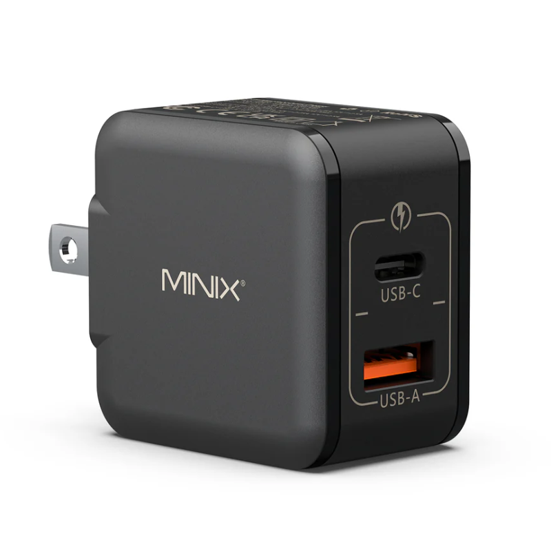 MINIX GaN Wall Charger Multi Adaptor 33W 1xUSB-C 1xUSB-A - P1 Mini - MINIX GaN Wall Charger Multi Adaptor 33W 1xUSB-C 1xUSB-A