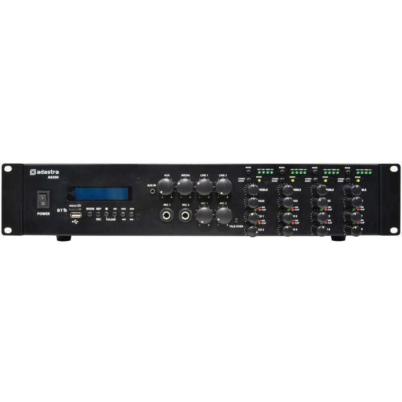 Adastra Rack Mount Amplifier BT USB FM 953.483UK - A8300 - 8x300W — Buy in Cyprus with Fast Delivery