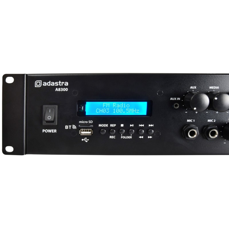 Adastra Rack Mount Amplifier BT USB FM 953.483UK - A8300 - 8x300W — Buy in Cyprus with Fast Delivery