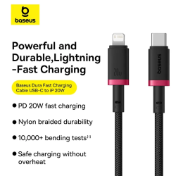 Baseus Cable Lightning to USB-C Dura Series Braided - 1.0m Black — Buy in Cyprus with Fast Delivery