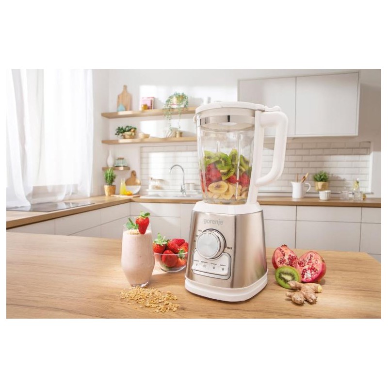 Gorenje Kitchen Blender - B1400BE - 1400W 1.75L Glass Jug 32000 RPM 4 Programs White Inox — Buy in Cyprus with Fast Delivery