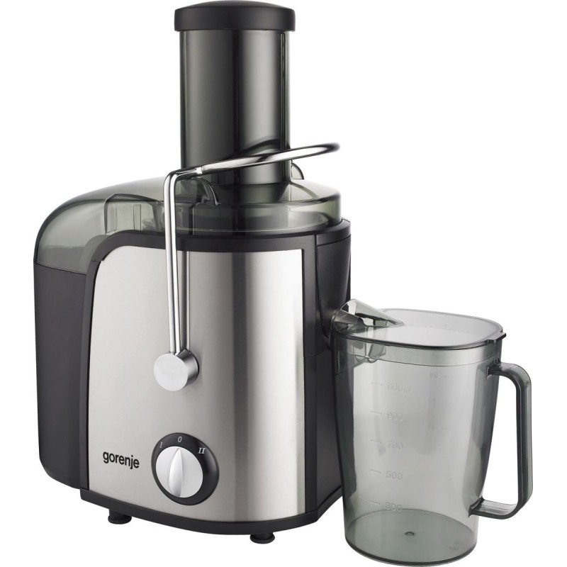 Gorenje Kitchen Juicer 800W 1.5L Pulp Container XL Tube Inox Black - JC805EII - 800W 1.5L Pulp Container XL Tube Inox Black