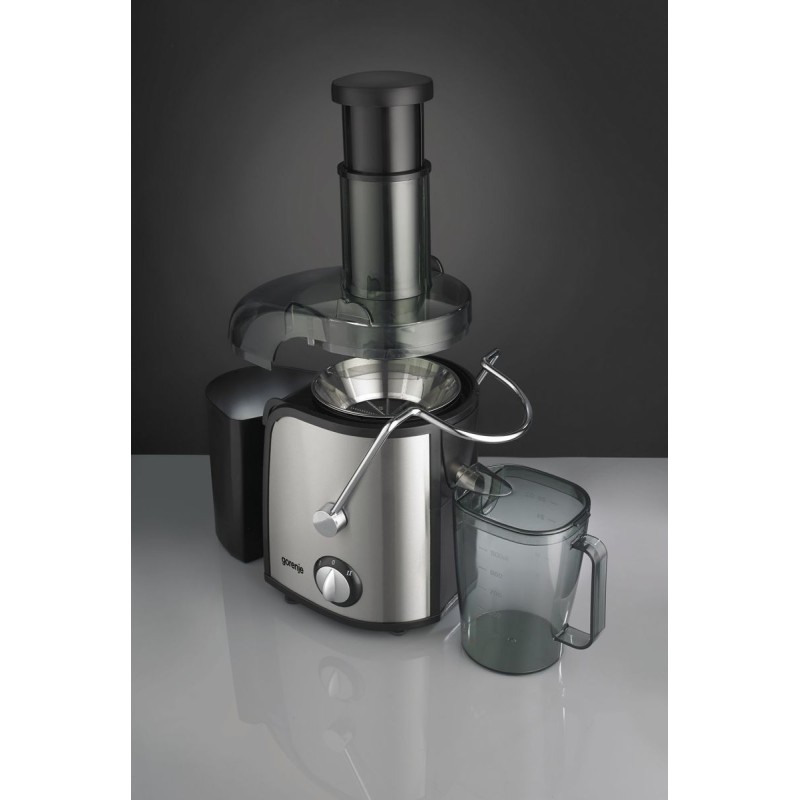Gorenje Kitchen Juicer 800W 1.5L Pulp Container XL Tube Inox Black - JC805EII - 800W 1.5L Pulp Container XL Tube Inox Black