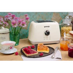 Gorenje Kitchen Toaster - T900RL - 1000W 2 Slots 7 Heating Levels Retro Ivory — Buy in Cyprus with Fast Delivery