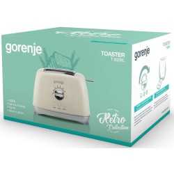 Gorenje Kitchen Toaster - T900RL - 1000W 2 Slots 7 Heating Levels Retro Ivory — Buy in Cyprus with Fast Delivery