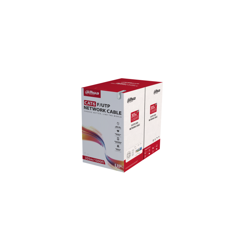 Dahua CAT6 CPR OFC FTP Cable - PFM920I-6F-C - 305m 0.57mm Gray — Buy in Cyprus with Fast Delivery