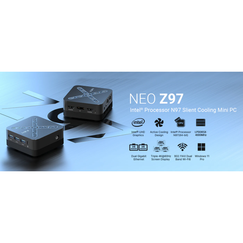 MINIX Mini PC - N97 - 12GB DDR5, 512GB NVMe, Dual LAN, 2x HDMI DP Win11 Pro Z97 — Buy in Cyprus with Fast Delivery