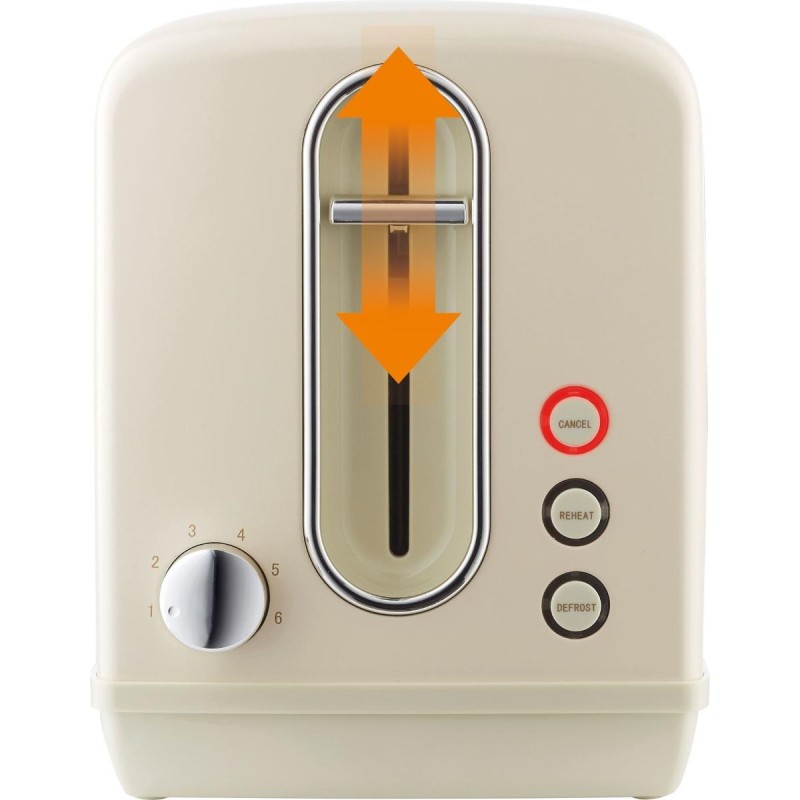 Gorenje Kitchen Toaster - T1100CLI - 850W 2 Slots 6 Heating Levels Ivory Metal — Buy in Cyprus with Fast Delivery