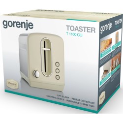 Gorenje Kitchen Toaster - T1100CLI - 850W 2 Slots 6 Heating Levels Ivory Metal — Buy in Cyprus with Fast Delivery